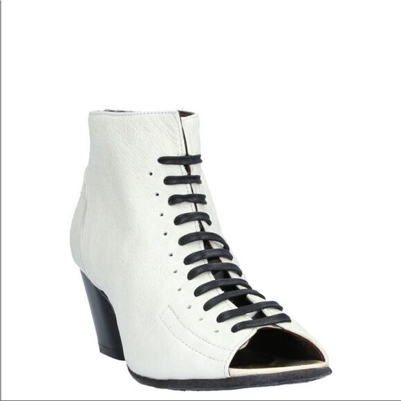 Le Ruemarcel White Leather Ankle Boots Hand made made in Italy 38 - Picture 1 of 13